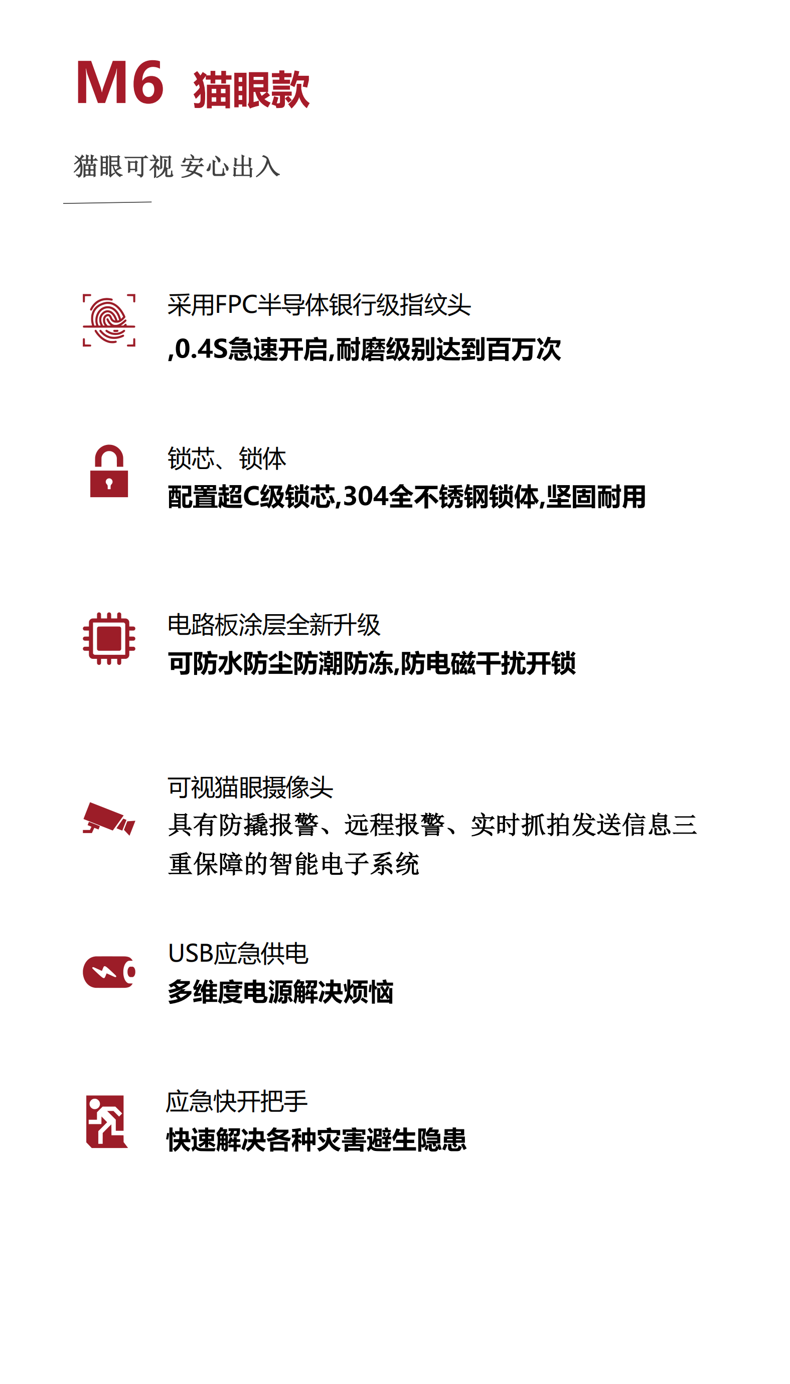 M6智能锁指纹锁